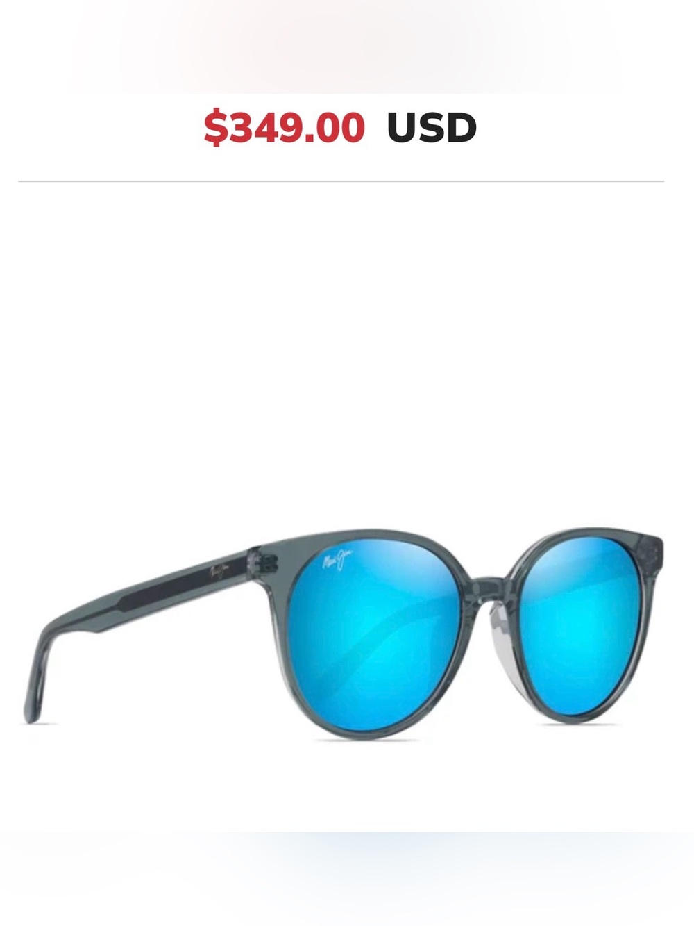 Maui Jim MEHANA Women’s Sunglasses with Blue Mirrored Lenses MADE IN ITALY 🇮🇹